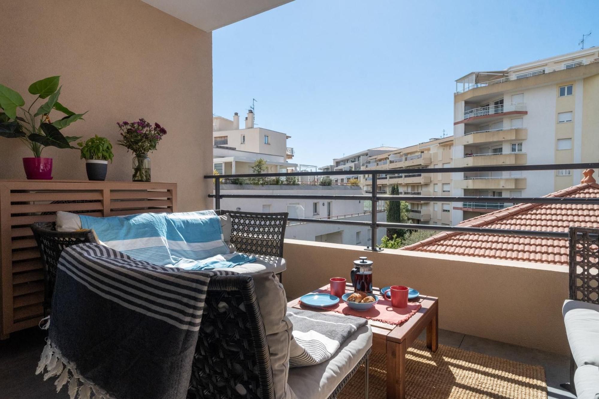 Appartement Pws - Sunny Modern Flat Near Juan Les Pins Pinede & - Terrace & Ac!