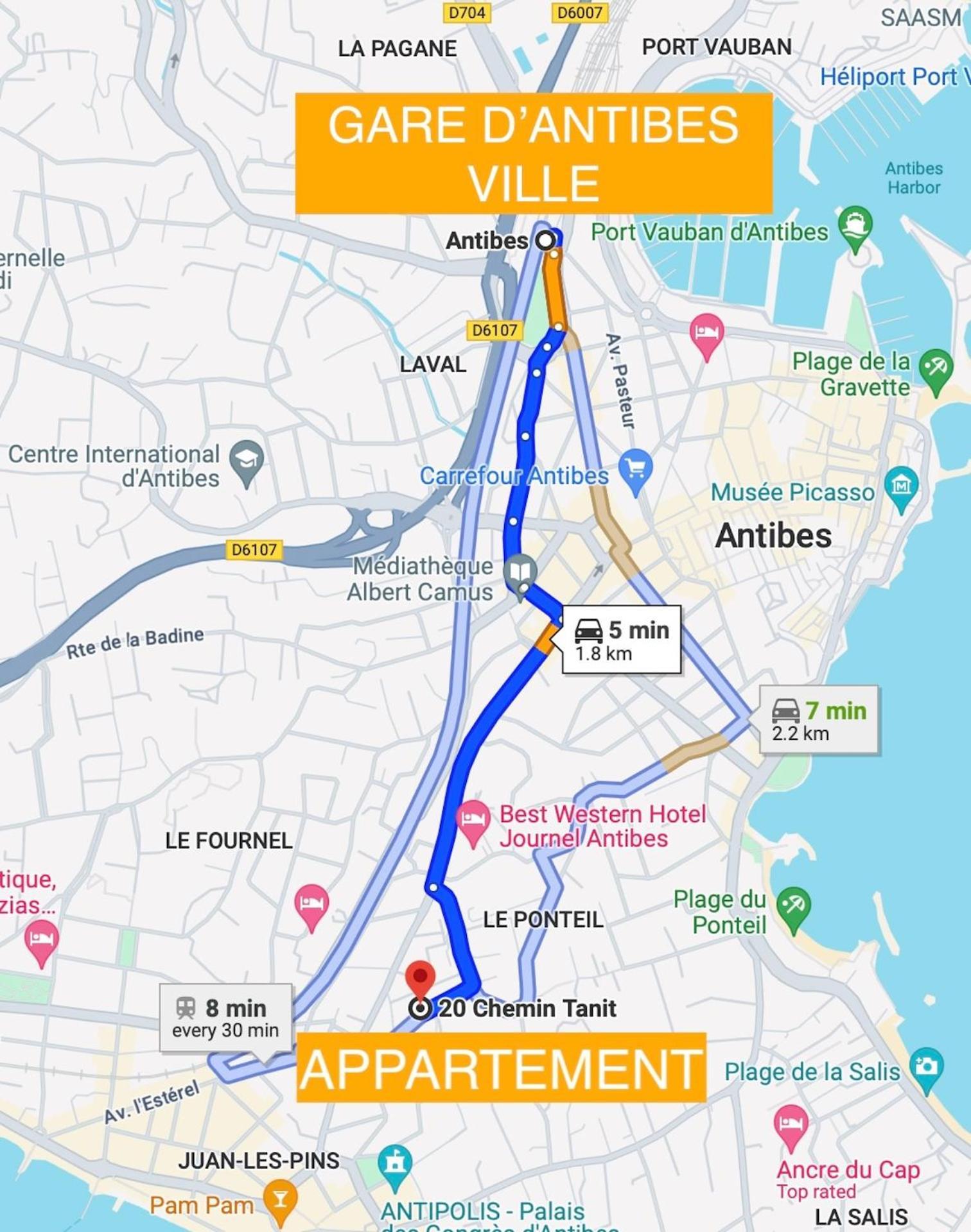 Pws - Sunny Modern Flat Near Juan Les Pins Pinede & - Terrace & Ac!